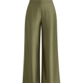 Olive Silk Slacks - Domiciano Pants