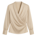 Silk Wrap Blouse - Domiciano Shirts