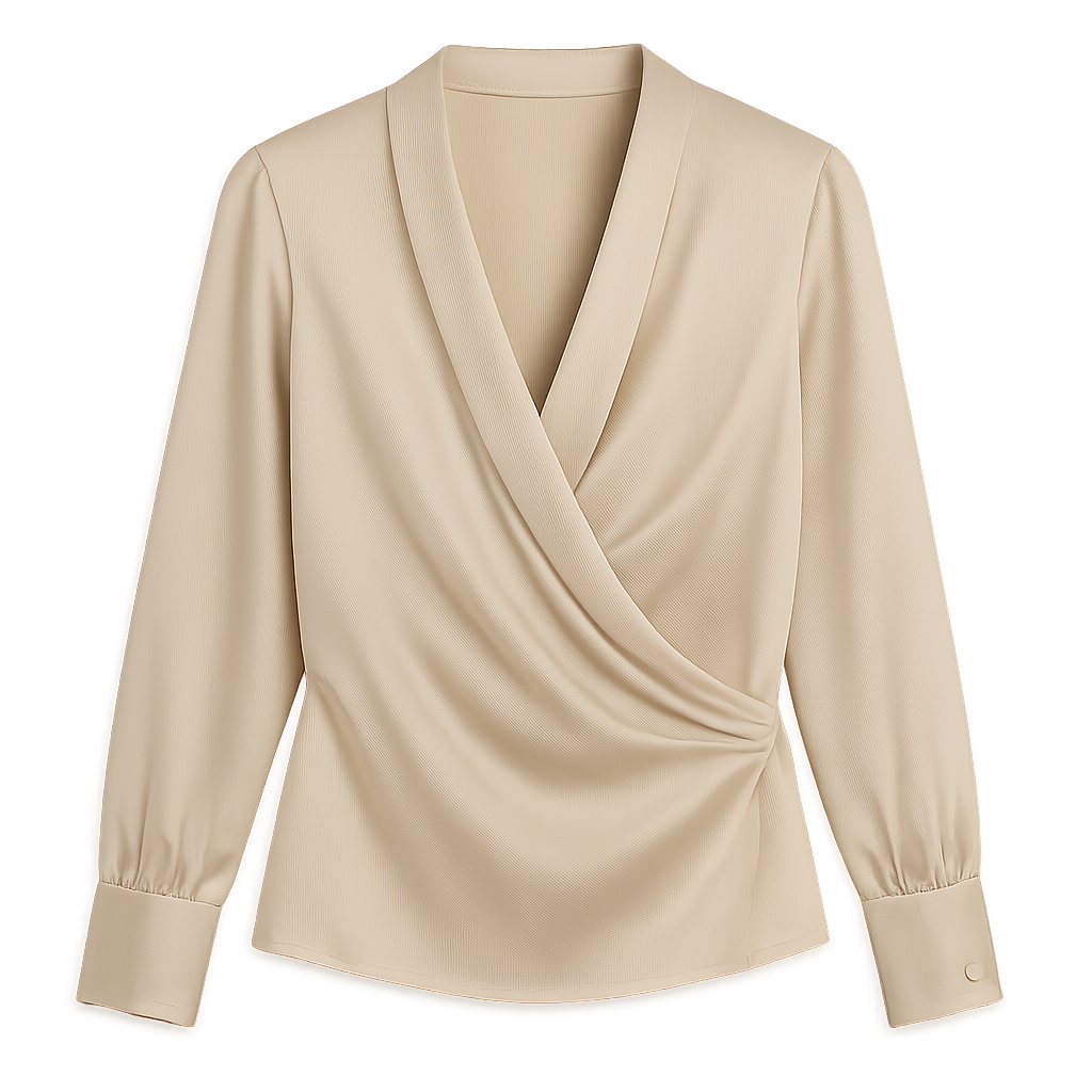 Silk Wrap Blouse - Domiciano Shirts